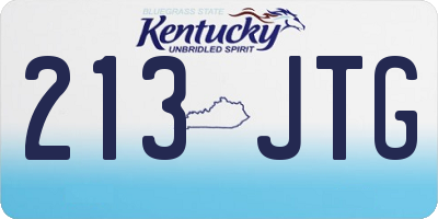 KY license plate 213JTG