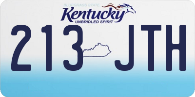 KY license plate 213JTH