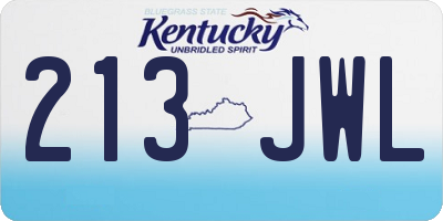 KY license plate 213JWL