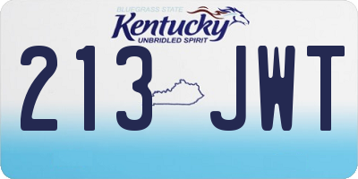 KY license plate 213JWT