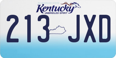 KY license plate 213JXD