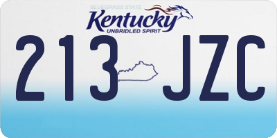 KY license plate 213JZC