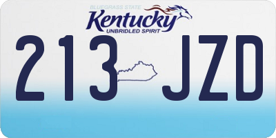 KY license plate 213JZD