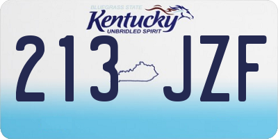 KY license plate 213JZF