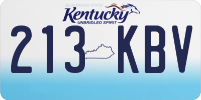 KY license plate 213KBV