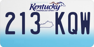 KY license plate 213KQW