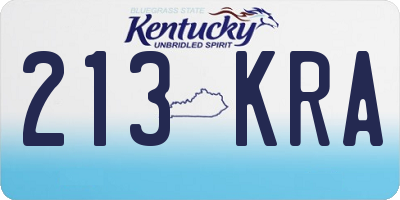 KY license plate 213KRA