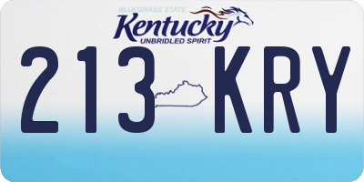 KY license plate 213KRY