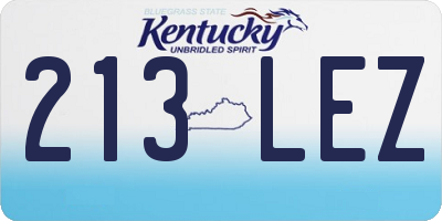 KY license plate 213LEZ