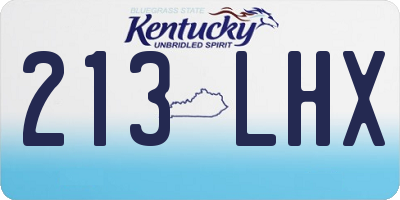 KY license plate 213LHX
