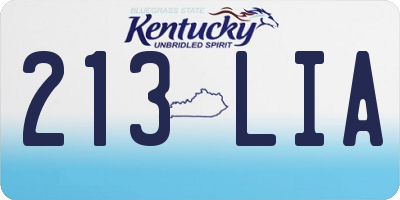 KY license plate 213LIA