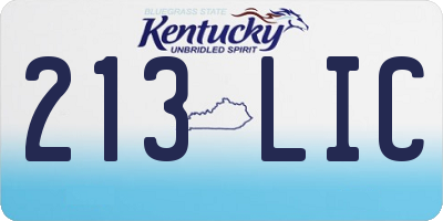 KY license plate 213LIC
