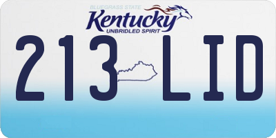 KY license plate 213LID