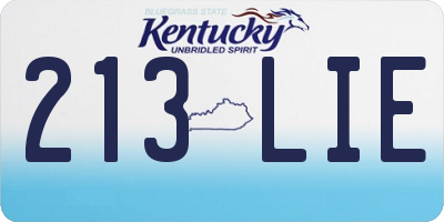 KY license plate 213LIE