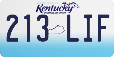 KY license plate 213LIF