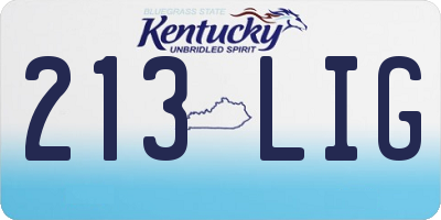 KY license plate 213LIG