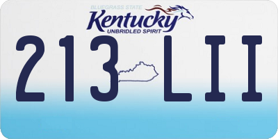 KY license plate 213LII