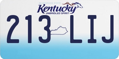 KY license plate 213LIJ