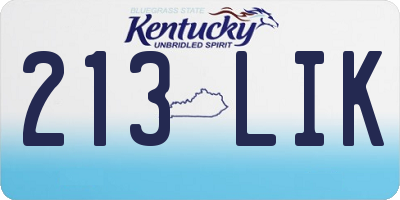 KY license plate 213LIK