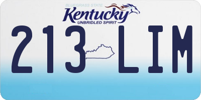 KY license plate 213LIM