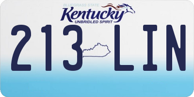 KY license plate 213LIN