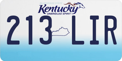KY license plate 213LIR
