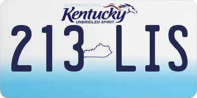 KY license plate 213LIS