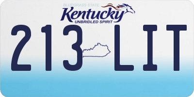 KY license plate 213LIT
