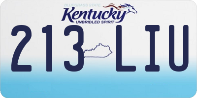 KY license plate 213LIU