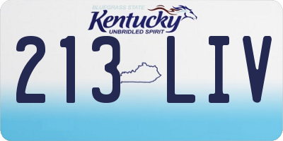 KY license plate 213LIV