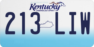 KY license plate 213LIW