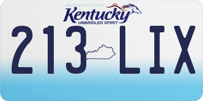 KY license plate 213LIX