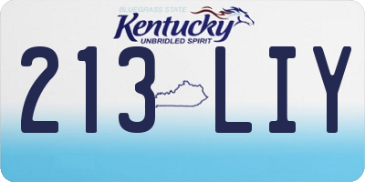 KY license plate 213LIY