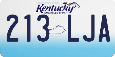 KY license plate 213LJA