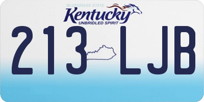 KY license plate 213LJB