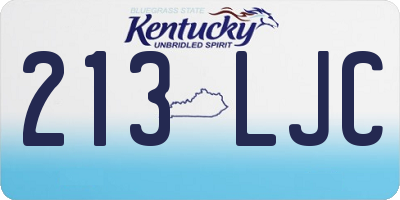 KY license plate 213LJC