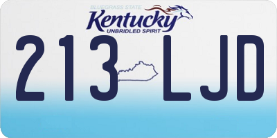 KY license plate 213LJD