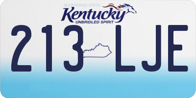 KY license plate 213LJE