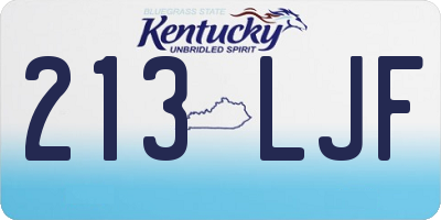KY license plate 213LJF