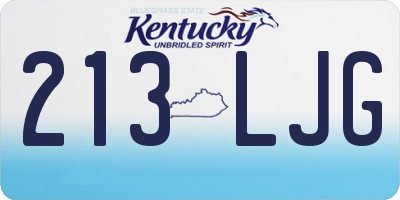 KY license plate 213LJG