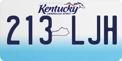 KY license plate 213LJH
