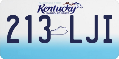 KY license plate 213LJI