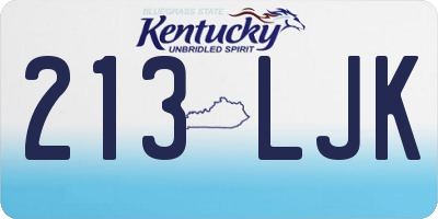 KY license plate 213LJK