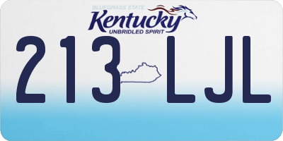 KY license plate 213LJL
