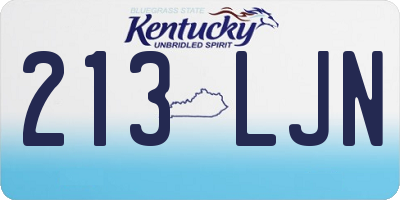 KY license plate 213LJN