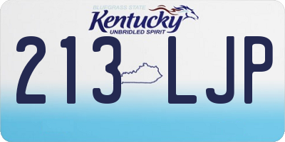KY license plate 213LJP