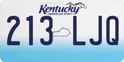 KY license plate 213LJQ
