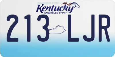 KY license plate 213LJR