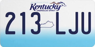 KY license plate 213LJU