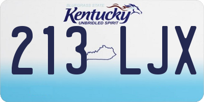 KY license plate 213LJX
